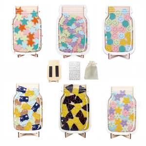 Pot de récompenses personnalisé pour enfants avec jetons aimantés, autocollants lettres, sac en coton, tableau des tâches ménagères de haute qualité, cadeaux pour enfants, rentrée scolaire - Product Image 1