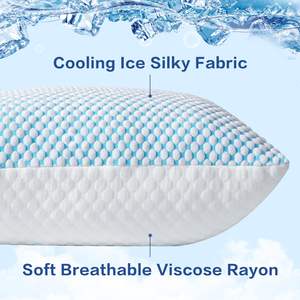 Nuevo diseño de altura ajustable King Cooling Viscoelastic Bamboo Cover Cervical Shredded Memory Foam Neck Pillow para aliviar el dolor - Product Image 2