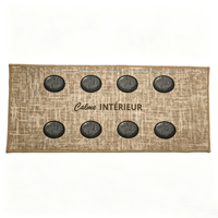 Stone Print Kitchen Runner Rug Anti-Slip Oil-Proof Stain Resistant Washable Polyester Low Pile Floor Mat Kitchen