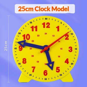 Horloge de professeur en plastique de 25 cm, grand modèle magnétique, outil pédagogique pour les é<span class=keywords><strong>l</strong></span>èves de CP et CE1 pour <span class=keywords><strong>apprendre</strong></span> à <span class=keywords><strong>lire</strong></span> <span class=keywords><strong>l</strong></span>'<span class=keywords><strong>heure</strong></span> - Product Image 2