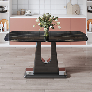 Moderno tavolo da pranzo di lusso di alta qualità Hotel mobili Rock Top con pannello di vetro in legno stile per casa uso appartamento per il bagno - Product Image 5