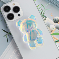 Aikusu Vente en gros d'usine Ours mignon Support collant personnalisé Poignée de téléphone portable pour iPhone 17 16 15 14 13 Pro Max