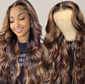 Encaje suizo <span class=keywords><strong>Vietnam</strong></span> pelo encaje completo Frontal pelucas de cabello humano piano colores Jerry Curl & Deep Wave encaje transparente - Product Image 2