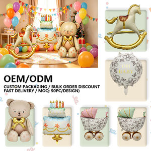 Globo de Aluminio con Forma de Cochecito de Bebé Personalizado al por Mayor, Decoración <span class=keywords><strong>para</strong></span> Primer <span class=keywords><strong>Cumpleaños</strong></span>, Fiesta de 100 Días, Baby Shower - Product Image 1