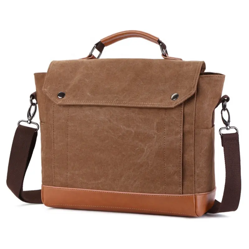 Changrong Custom Nieuwe Kwaliteit Mannen Messenger Tas School Schouder Canvas Vintage Crossbody Laptop Tas