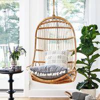 Fauteuil suspendu en rotin de bois de haute qualité Dreamhause pour balcon, patio, salon, hôtel, intérieur, fauteuil de détente, fauteuil œuf