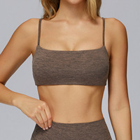 Soutien-gorge de sport pour femme à double bretelles brossées et dos ajouré, haut athlétique rembourré et ajusté pour la course en extérieur et l'entraînement en salle de sport, Style 4510
