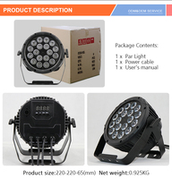 Lampe de scène Led multicolore en plastique, 18 pièces x 10W, pour fête professionnelle