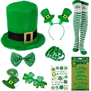 Cute Leprechaun Beard Socks accessorio giocattolo fascia per capelli Ireland Clover Green Party Irish St. Patrick'S Day accessori