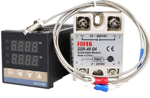 Bộ Điều Nhiệt REX-C100 + Cặp Nhiệt Điện + Rơle Trạng Thái Rắn 40DA + Bộ Điều Khiển Nhiệt Độ Tản Nhiệt - Product Image 3