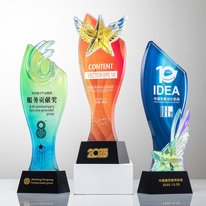 Trofeo de Cristal con Medalla de 8x26.5cm, Grabado Láser, Impresión Digital, Regalo Empresarial Duradero, Premio, Recuerdo de Reunión Anual - Product Image 5