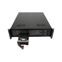 Casing Server 2u sistem ITX Mini ganda kustom mendukung IO Interface 4bay Hot Swap Chassis Server