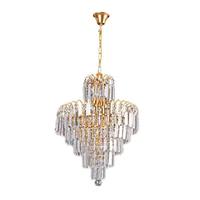 Lustre en cristal de style européen moderne minimaliste de luxe, finition dorée, éclairage LED, installation double usage, garantie de 5 ans