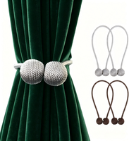 LUYI Sujetadores Magnéticos para Cortinas, Cuerda Tejida con Doble Bola, Hebilla Decorativa para Cortinas, Accesorios para Ventanas de Hogar y Dormitorio