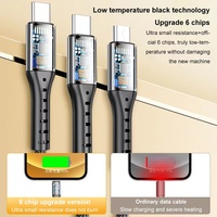 Cable de carga súper rápida 3 en 1 de 120W para móvil, USB, tipo C, para coche y hogar, venta de fábrica para Huawei