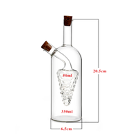 Récipient alimentaire multifonctionnel pour huile d'olive et vinaigre de 350ml avec logo Accessoire de vacances 2 bouteilles dans 1 récipient avec couvercle
