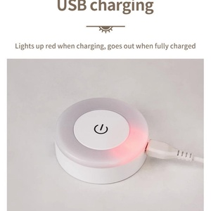 USB Rechargeable <b>Sensor</b> Control Dimming <b>LED</b> Mini Night <b>Light</b> Modern Style Plastic Wall-mounted Lamp for Bedroom Kitchen Cabinet - Product Image 3
