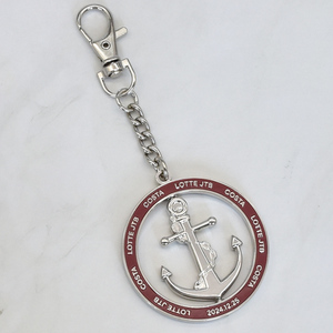 High Quality Custom Design Zinc Alloy Spinning Keychain Keyring 2D 3D Round Metal Rotating Keychain