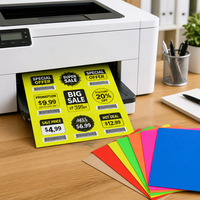 Feuilles d'étiquettes à code-barres A4, impression mate colorée, papier adhésif, logo publicitaire personnalisé, emballage, autocollants d'étanchéité