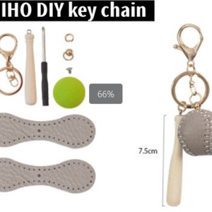 Porte-clés Mini Baseball Sportif Boshiho en Cuir PU, Souvenir Décoratif, Cadeau, Accessoire de Clés, Type Étiquette - Product Image 5