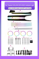 Systèmes d'éclairage automobile SJC, kit LED intérieur pour Toyota AVALON 2019-2023, éclairage d'ambiance intérieur, lumière ambiante de voiture