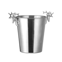 Seau à glace en acier inoxydable de luxe à tête de cerf 2L/5L pour bar KTV pour champagne, bière commerciale et vin rouge pour le camping