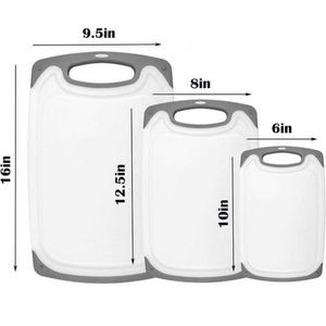 OEM Customized Non Slip <b>Rubber</b> Handle Multi Function Rectangle Index <b>Plastic</b> PP Cutting Board Set for Kitchen - Product Image 1