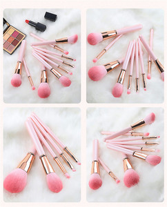 Juego de brochas de maquillaje rosa, 9 unidades, venta al por mayor - Product Image 6