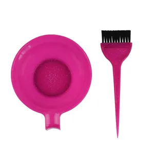 3 PK Hot Pink Colouring Hair Dye Beauty Kit Set with Tint Bowl, Dyeing Brush