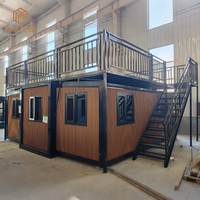 Maison conteneur pliable et extensible à double aile, plusieurs tailles, 2 étages, maisons modulaires préfabriquées, mini-maison, cabane