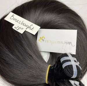 <b>Raw</b> Natural Bone Straight Double Drawn Double Weft Virgin Hair 100% Bulk Vietnam Hair Bundle 6-40 Inch Soft Smooth Healthy - Product Image 3