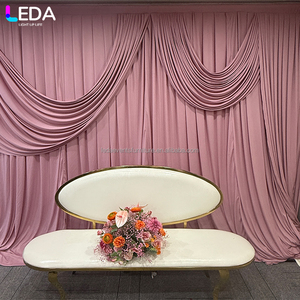 LEDA Tenda Decorativa Moderna Personalizzata a Tema Rosa con Drappeggio Frontale Incrociato in Spandex per Sfondi di Matrimoni ed Eventi - Product Image 1