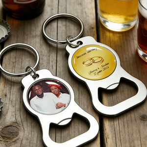 Llavero Abridor <span class=keywords><strong>de</strong></span> Botellas <span class=keywords><strong>de</strong></span> Aleación <span class=keywords><strong>de</strong></span> Zinc Personalizado con Fotos Impresas para Regalos <span class=keywords><strong>de</strong></span> Boda, Aniversario o Día <span class=keywords><strong>de</strong></span> San Valentín - Product Image 2