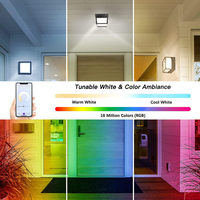 Applique murale LED RGBW Tuya WiFi, étanche IP65, en aluminium et acrylique, intelligente, pour jardin, dimmable via APP, pour extérieur, villa, patio