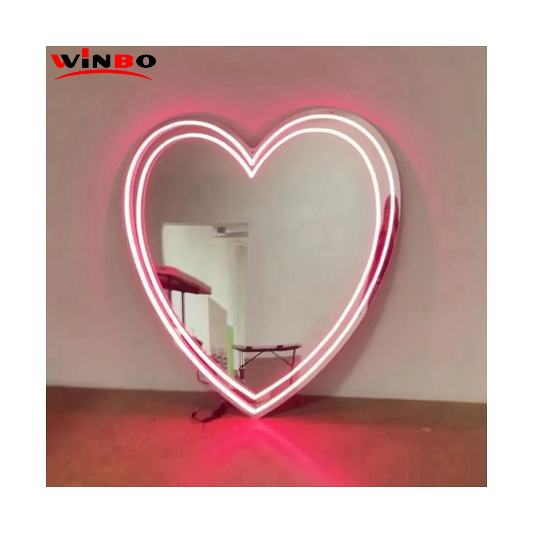 Snelle Levering Gepersonaliseerde Neon Sign Custom Made Wall Mount Babe Spiegel Acryl Led Neon Sign