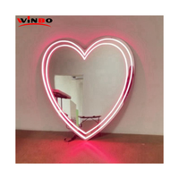 Livraison rapide, enseigne au néon personnalisée, sur mesure, à fixer au mur, miroir de maquillage, miroir acrylique, enseigne au néon LED
