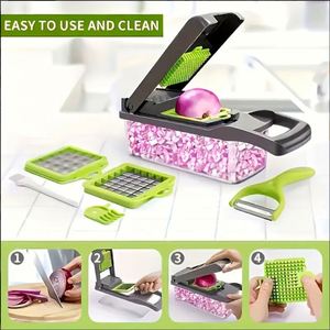 High Quality Stainless Steel Manual 14 in 1 Multifunctional Vegetable Cutter Potato Chopper Slicer Onions Fruits Kitchen <b>Tool</b> - Product Image 4