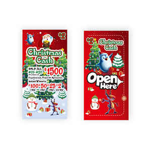 Tarjeta de Raspar con Estilo Rectangular, <span class=keywords><strong>Precio</strong></span> de Fábrica al por Mayor, Raspadita Instantánea, Impresión Digital CMYK, Tarjeta de Raspar para Navidad - Product Image 1