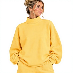 <span class=keywords><strong>Felpa</strong></span> da <span class=keywords><strong>Donna</strong></span> con Collo Alto in Cotone/Poliestere, Stile Streetwear Autunno/Inverno, Colore Giallo, Prezzo all'Ingrosso - Product Image 1