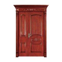 Vente directe d'usine, portes d'entrée principales en bois massif, design moderne à double porte, isolation acoustique, résistantes à l'humidité