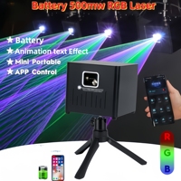 Luz Láser de Animación a Todo Color con Batería, 500mw, Efecto de Haz Estroboscópico para DJ, Proyector Láser RGB para Escenario, Luz Láser con Patrones