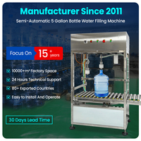 Machine de remplissage d'eau semi-automatique en acier inoxydable 201, équipement d'embouteillage d'eau potable pour petites usines, certifiée CE