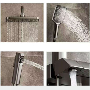 Juego de ducha de plástico y acero con grifo monomando de agua fría y caliente para baño, venta al por mayor de fábrica - Product Image 5