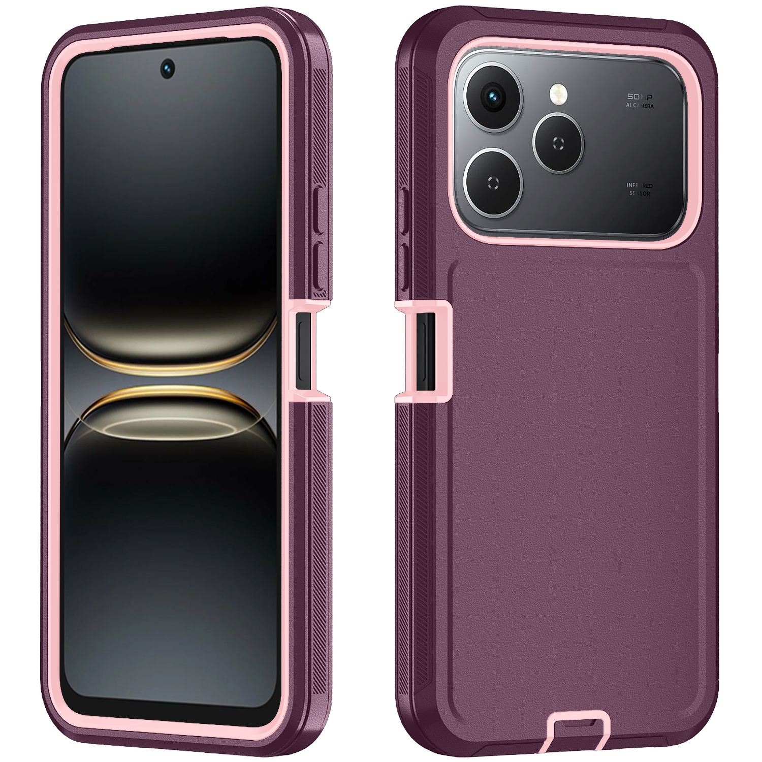 wine-red pink without clip