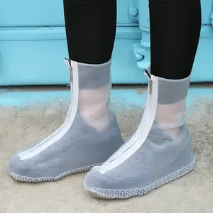 高品质白色透明防滑硅胶鞋靴用于雨可重复使用的防滑鞋套