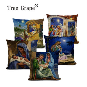 Pintura al óleo decorativa casa cristiana Jesucristo funda de almohada cojín - Product Image 1