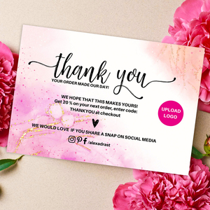 Tùy chỉnh in ấn Thankyou cá nhân sang trọng thương hiệu kinh doanh nhỏ bao bì Cảm ơn bạn thẻ mua với logo cho đặt hàng của bạn - Product Image 3