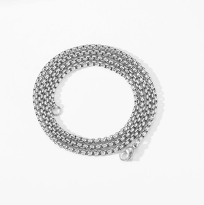Stainless Steel Square <b>Box</b> <b>Chain</b> Pendant with Matching <b>Chain</b> for Men Hip Hop Style Jewelry Wholesale From Manufacturer - Product Image 3