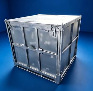Contenedores y Jaulas de Almacenamiento Resistentes, Contenedor de Acero Plegable Galvanizado en Caliente para Almacenamiento de Productos Químicos Líquidos - Product Image 1