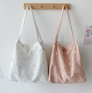 Sacs à bandoulière en toile de coton pour femmes, fourre-tout écologique, réutilisable et recyclable